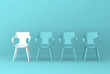 © stationidea - Row of chairs concept. Business leadership. recruitment concept. Minimal style concept. 3D rendering