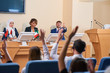 © pressmaster - One of young confident delegates pointing at audience for question
