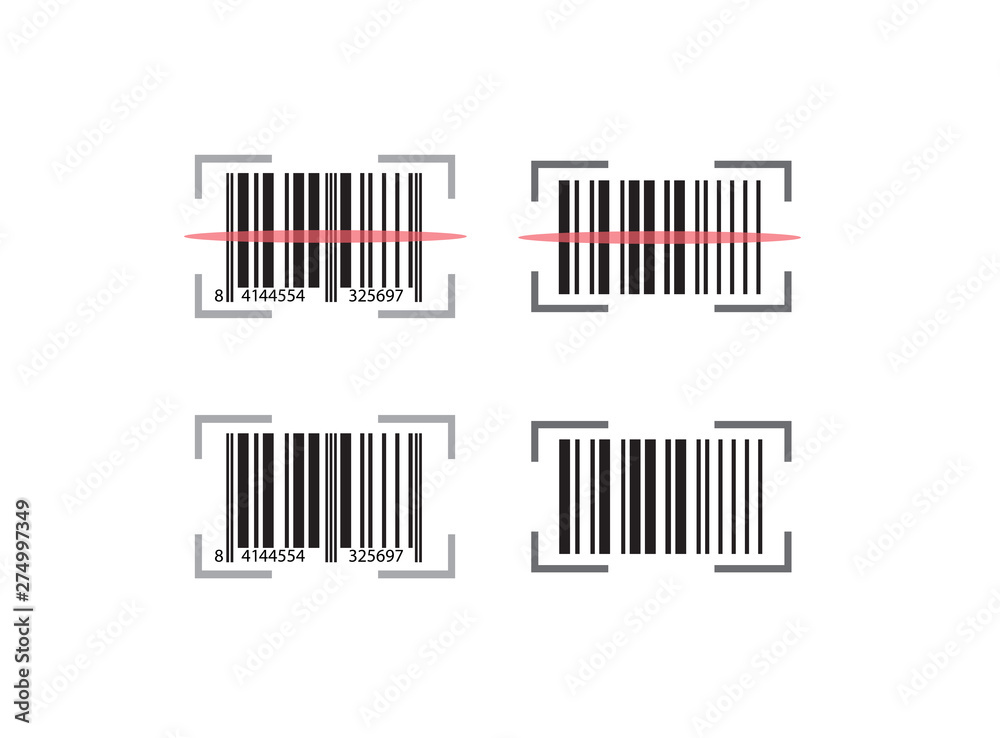 Codabar set with scan line effect design for logo illustration Stock ...