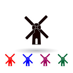 Poster - mill multi color icon. Elements of farm set. Simple icon for websites, web design, mobile app, info graphics