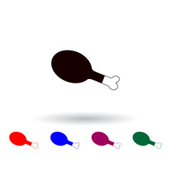 Poster - chicken leg multi color icon. Elements of farm set. Simple icon for websites, web design, mobile app, info graphics