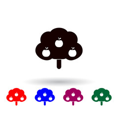 Poster - Apple tree multi color icon. Elements of farm set. Simple icon for websites, web design, mobile app, info graphics