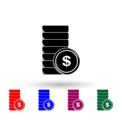 Poster - kopecks and the dollar multi color icon. Elements of finance set. Simple icon for websites, web design, mobile app, info graphics
