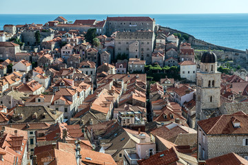 Canvas Print - Franciscan Church and Monastery seen from Walls of Dubrovnik, Croatia