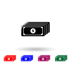 Poster - money bills multi color icon. Elements of finance set. Simple icon for websites, web design, mobile app, info graphics