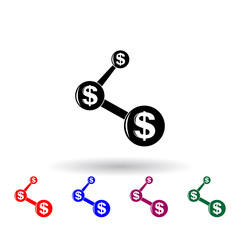 Poster - bond blisters of the dollar multi color icon. Elements of finance set. Simple icon for websites, web design, mobile app, info graphics