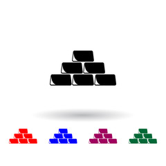 Poster - gold bars multi color icon. Elements of finance set. Simple icon for websites, web design, mobile app, info graphics