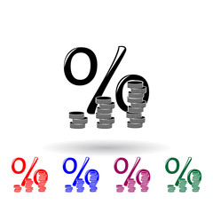 Poster - percent sign and penny multi color icon. Elements of finance set. Simple icon for websites, web design, mobile app, info graphics