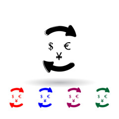 Poster - currency exchange multi color icon. Elements of finance set. Simple icon for websites, web design, mobile app, info graphics