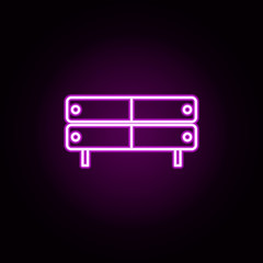 Poster - dresser neon icon. Elements of home things set. Simple icon for websites, web design, mobile app, info graphics