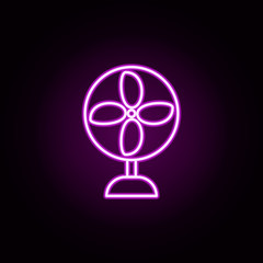 Poster - fan neon icon. Elements of home things set. Simple icon for websites, web design, mobile app, info graphics