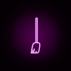 Poster - broom neon icon. Elements of home things set. Simple icon for websites, web design, mobile app, info graphics