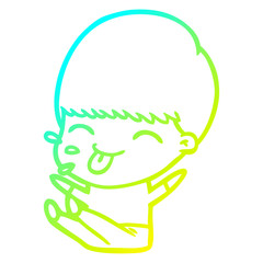 cold gradient line drawing cartoon boy