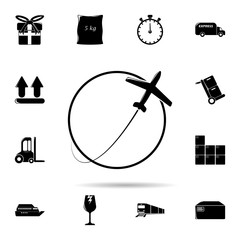 Poster - airplane icon. Universal set of logistic for website design and development, app development