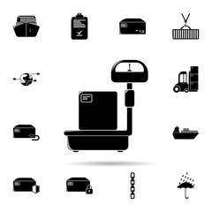 Poster - floor scales icon. Universal set of logistic for website design and development, app development