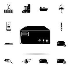 Poster - packing box icon. Universal set of logistic for website design and development, app development