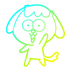 cold gradient line drawing cute cartoon dog