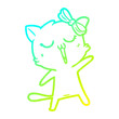 © lineartestpilot - cold gradient line drawing cartoon cat