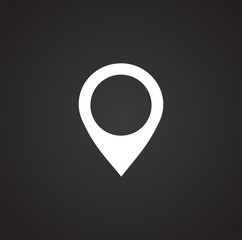 Poster - Geolocation related icon on background for graphic and web design. Simple illustration. Internet concept symbol for website button or mobile app.