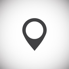 Poster - Geolocation related icon on background for graphic and web design. Simple illustration. Internet concept symbol for website button or mobile app.