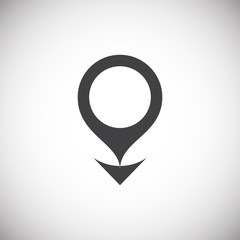 Poster - Geolocation related icon on background for graphic and web design. Simple illustration. Internet concept symbol for website button or mobile app.