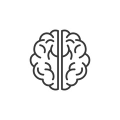 Poster - Brain icon template black color editable. Brain symbol style vector sign isolated on white background. Simple logo vector illustration for graphic and web design.