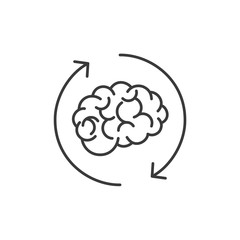 Aufkleber - Brain icon template black color editable. Brain symbol style vector sign isolated on white background. Simple logo vector illustration for graphic and web design.