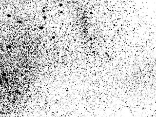 Poster - Ink splashes grunge texture. Black and white spray texture. Dirty grainy stamp. Overlay illustration over any design to create grungy vintage effect and depth. Ink splashes drop. Vector texture