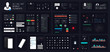 Universal interface UI UX KIT for designing responsive websites, mobile app and user interface. One Page Website Design Template with UI Elements kit and Flat Design Concept Icons. Vector set UI KIT
