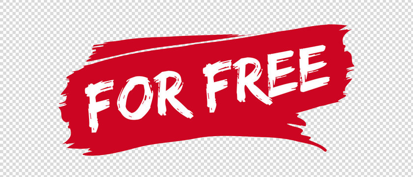 For Free Banner Brushstroke - Vector Illustration - Isolated On Transparent Background