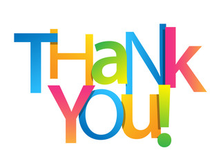 Poster - THANK YOU! colorful mixed typography banner