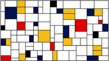 Neoplasticism (Piet Mondrian) Imitation Pattern. Vector Background Texture.