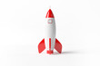 Old school style rocket isolated on white 3D rendering