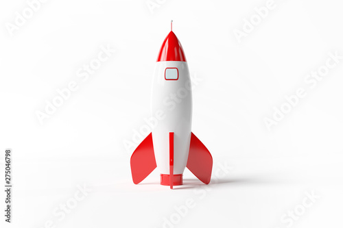 Fotografía Old school style rocket isolated on white 3D rendering