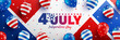 4th of July poster template.USA independence day celebration with American balloons flag.USA 4th of July promotion advertising banner template for Brochures,Poster or Banner.Vector illustration EPS 10