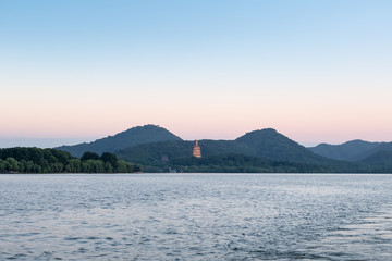 Sticker - hangzhou west lake landscape in nightfall