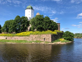 Wall Mural - Sightseeing of Russia. Vyborg castle - medieval castle in Vyborg town, a popular architectural landmark, Vyborg, Russia