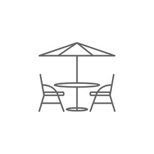 Cafe, Table, Chairs Icon. Element Of Paris Icon. Thin Line Icon For Website Design And Development, App Development