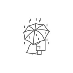 Poster - Love, umbrella, rain icon. Element of Paris icon. Thin line icon for website design and development, app development