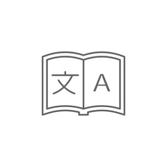 Poster - Dictionary, translator icon. Element of translator icon. Thin line icon for website design and development, app development