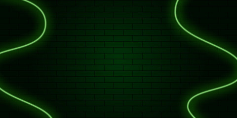 Poster - neon abstract line green background