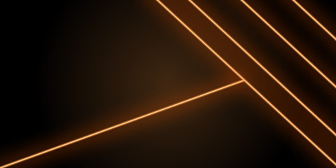 Poster - neon abstract line orange background