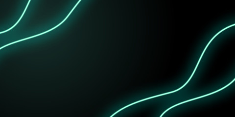 Poster - neon abstract line green background