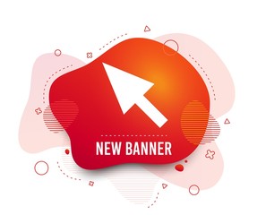 Poster - Fluid badge. Mouse cursor sign icon. Pointer symbol. Abstract shape. Gradient cursor icon. Flyer liquid banner. Vector