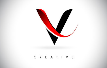Wall Mural - v letter design logo. letter v icon logo with modern swoosh