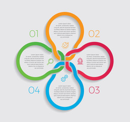 Fototapete - Infographic design vector and marketing icons can be used for workflow layout, diagram, annual report, web design.  Business concept with 4 options, steps or processes. - Vector 