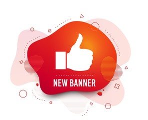 Poster - Fluid badge. Like sign icon. Thumb up sign. Hand finger up symbol. Abstract shape. Gradient like icon. Flyer liquid banner. Vector