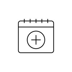 Poster - Calendar, add icon. Simple thin line, outline vector of calendar icons for ui and ux, website or mobile application