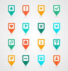 Pin map icon set. Map pointer. Map markers