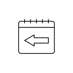 Fototapete - Calendar, arrow icon. Simple thin line, outline vector of calendar icons for ui and ux, website or mobile application